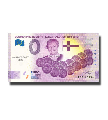 Anniversary 0 Euro Souvenir Banknote Suomen Presidenti - Tarja Halonen 2000-2012 Finland 2021-11