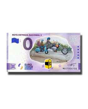 0 Euro Souvenir Banknote Rota Estrada Nacional 2 Colour Portugal MECT 2021-2