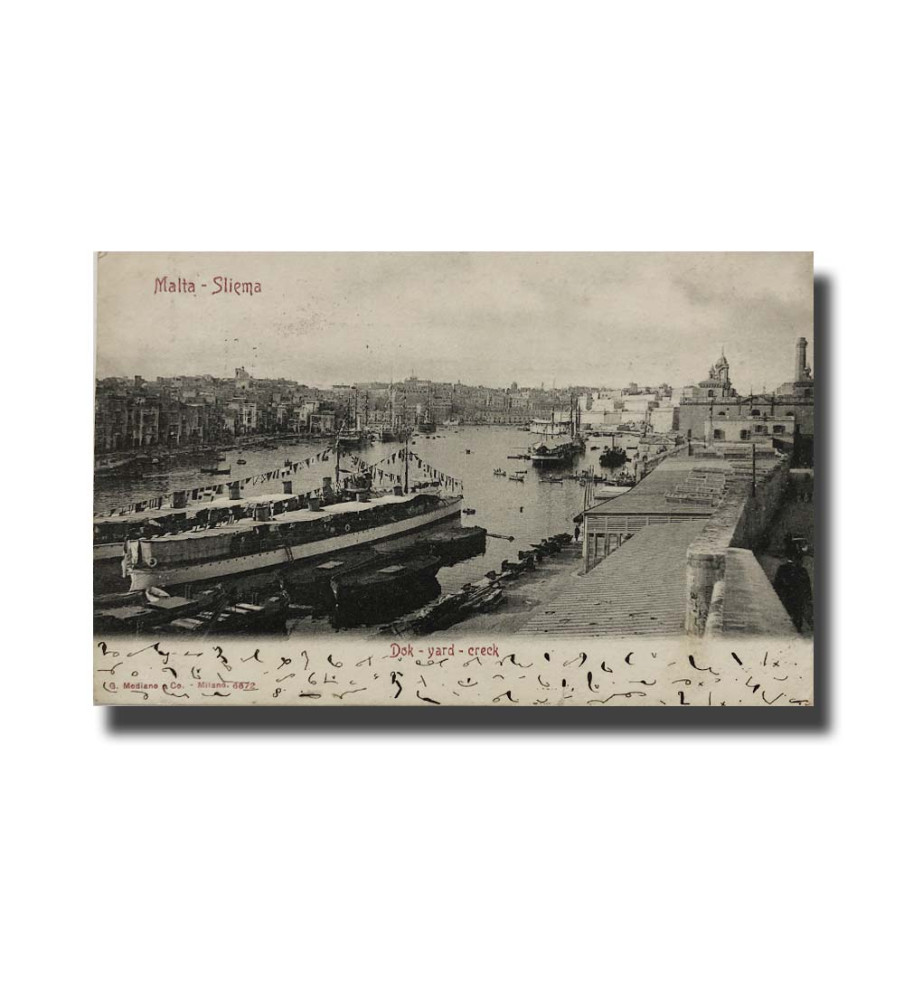 Malta Postcard G.Modiano  Dok Yard Creck 6672 UPU Used Undivided Back