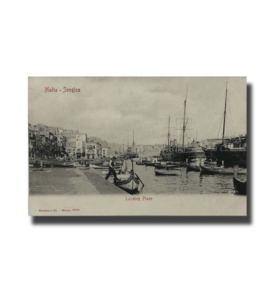 Malta Postcard G.Modiano Landing Place Senglea 6675 UPU Unused Undivided Back