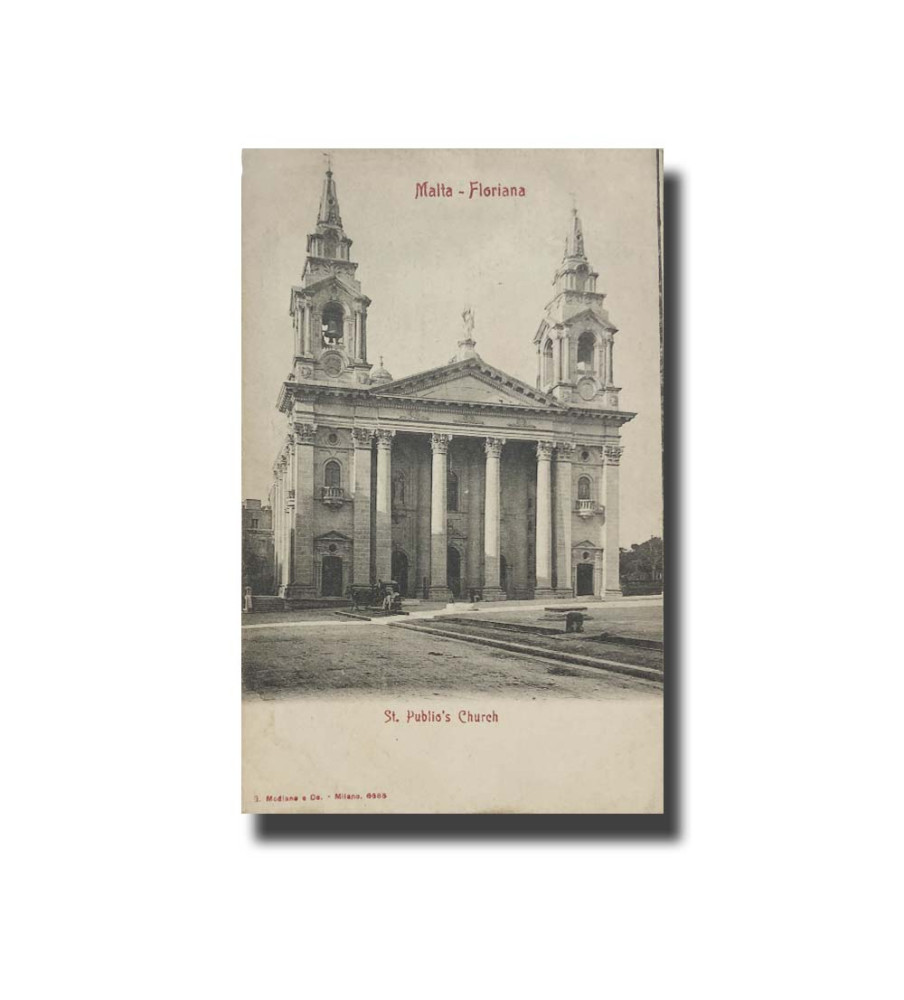 Malta Postcard G.Modiano St. Publio's Church 6685 UPU Unused Undivided Back