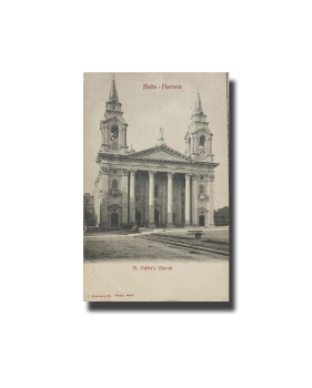 Malta Postcard G.Modiano St. Publio's Church 6685 UPU Unused Undivided Back