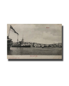 Malta Postcard G. Modiano Dock-yard View 7328 UPU Unused Undivided Back