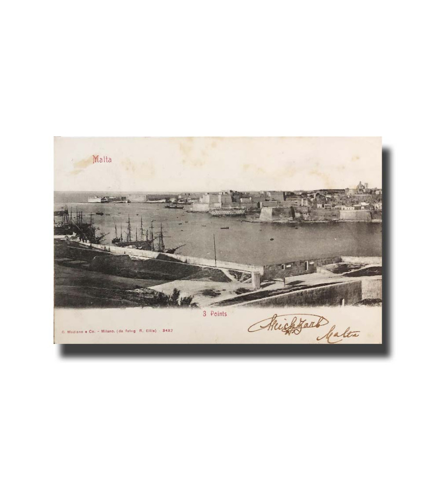 Malta Postcard G. Modiano 3 Points 3432 UPU Used Undivided Back