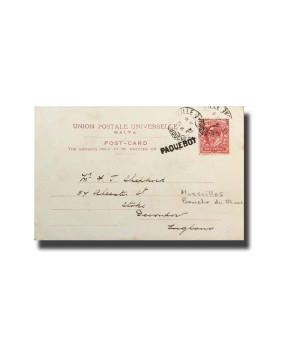 Malta Postcard G. Modiano Wesleyan Church Floriana 3435 UPU Used Undivided Back Paquebot Stamp