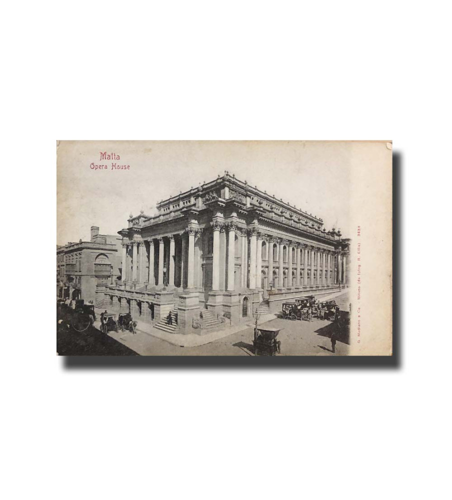 Malta Postcard G. Modiano Opera House 3438 UPU Used Undivided Back