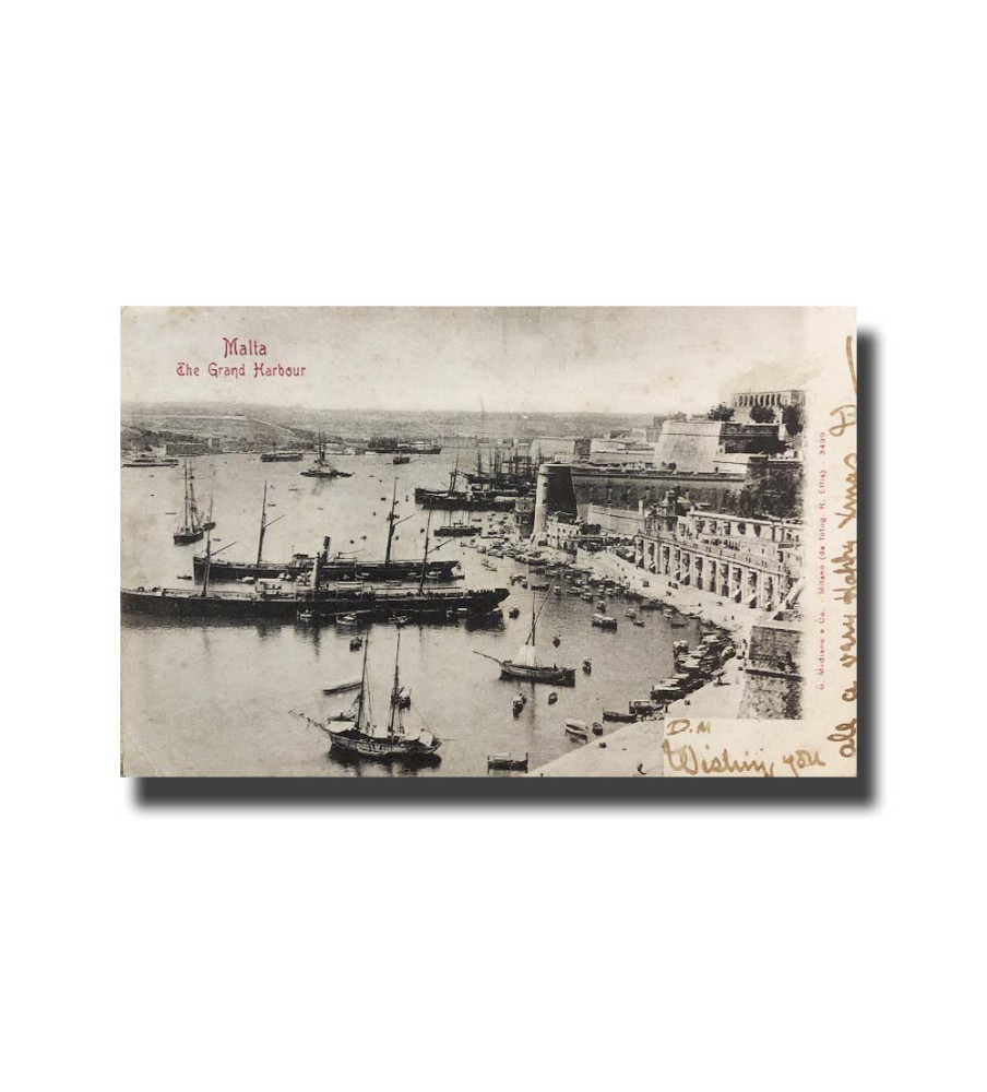 Malta Postcard G. Modiano The Grand Harbour 3439 UPU Used Undivided Back