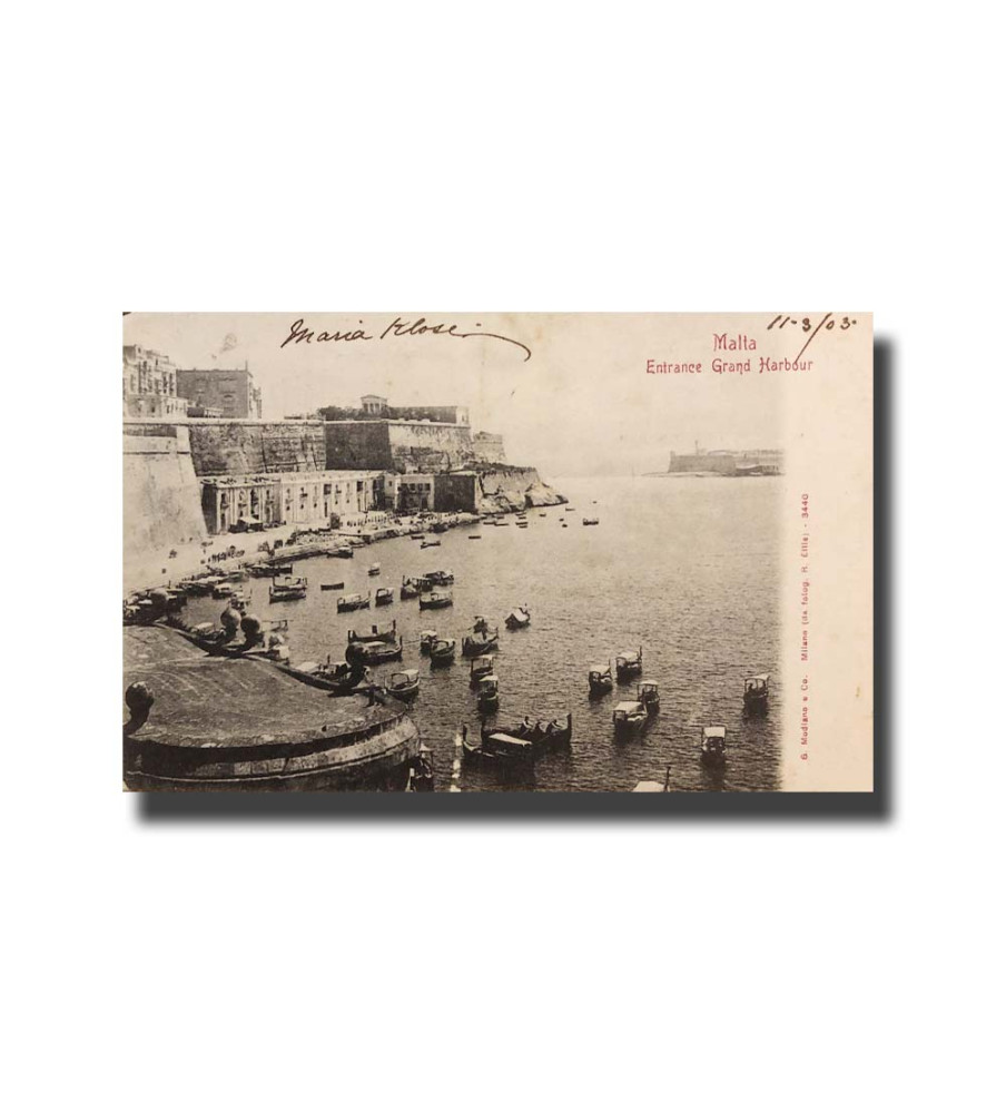 Malta Postcard G. Modiano Entrance Grand Harbour 3440 UPU Used Undivided Back