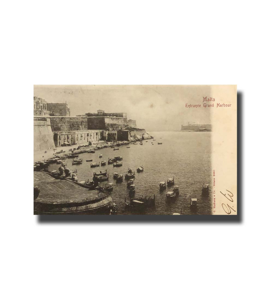 Malta Postcard G. Modiano Entrance Grand Harbour 3440 UPU Used Undivided Back V2