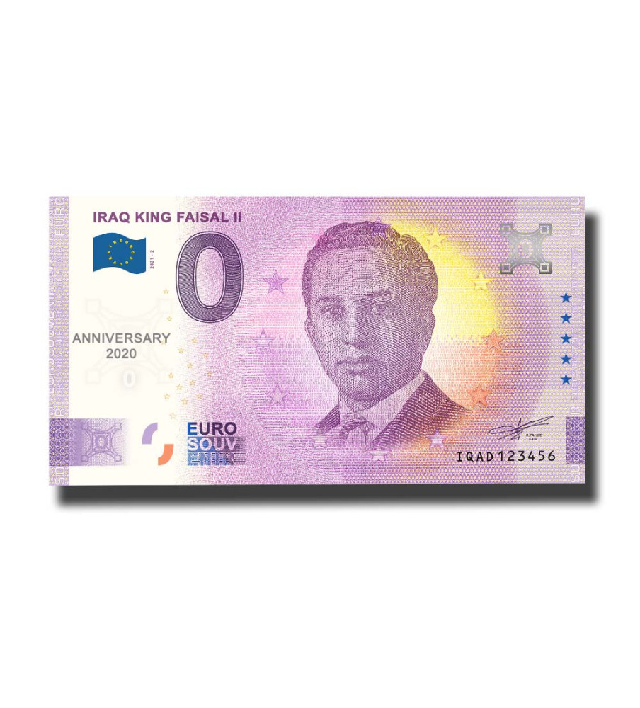 Anniversary 0 Euro Souvenir Banknote King Faisal II Iraq IQAD 2021-1