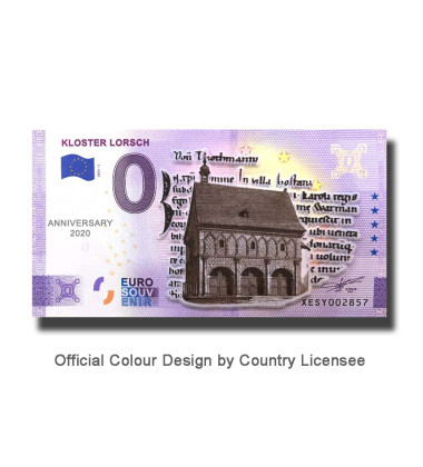 Anniversary 0 Euro Souvenir Banknote Kloster Lorsch Colour Germany XESY 2021-1