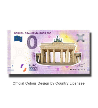0 Euro Souvenir Banknote Berlin Brandenburger Tor Colour Germany XEPH 2021-1
