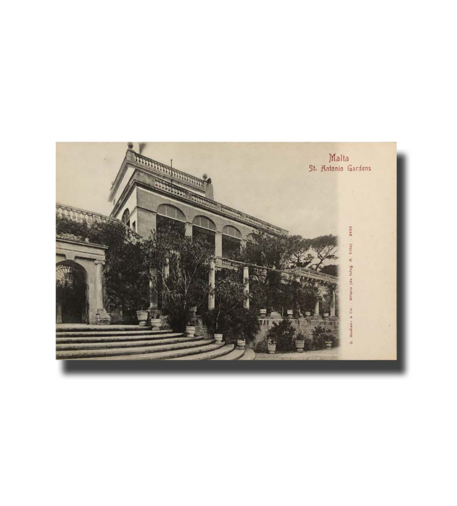 Malta Postcard G. Modiano St. Antonio Gardens 3495 UPU Unused Undivided Back