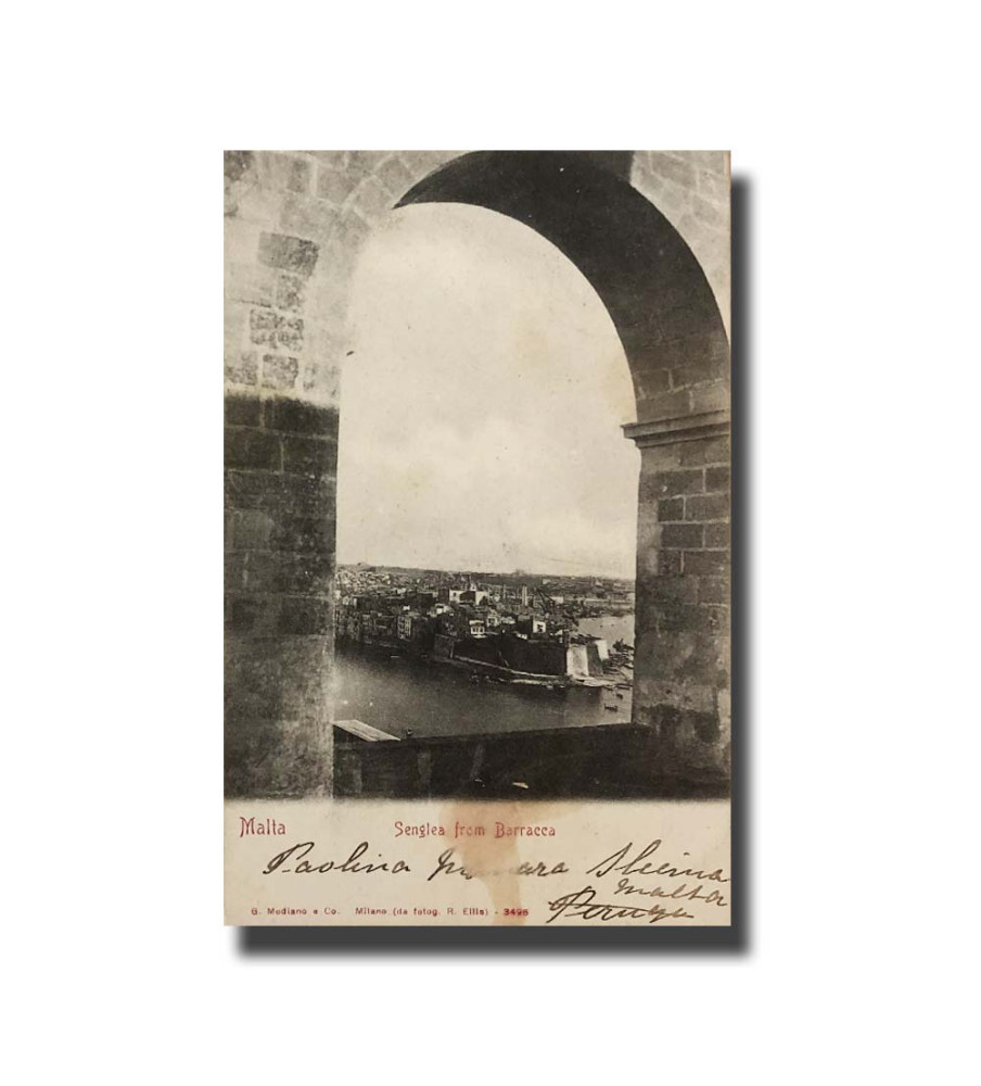 Malta Postcard G. Modiano Senglea from Barracca 3496 UPU Used Undivided Back