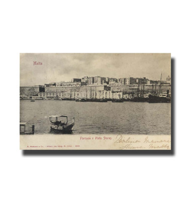 Malta Postcard G. Modiano Floriana e Pinto Stores 3534 UPU Used Undivided Back