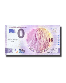 Anniversary 0 Euro Souvenir Banknote Prinses Amalia Netherlands PEBJ 2021-2