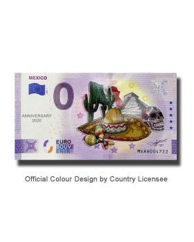 Anniversary 0 Euro Souvenir Banknote Mexico Colour Mexico MXAA 2021-1