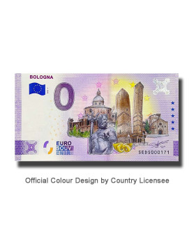 0 Euro Souvenir Banknote Bologna Colour Italy SEDS 2021-1