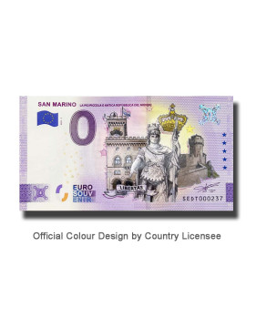 0 Euro Souvenir Banknote San Marino Colour Italy SEDT 2021-1