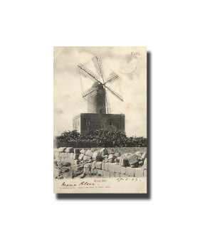 Malta Postcard G. Modiano Wind Mill 3551 UPU Used Undivided Back
