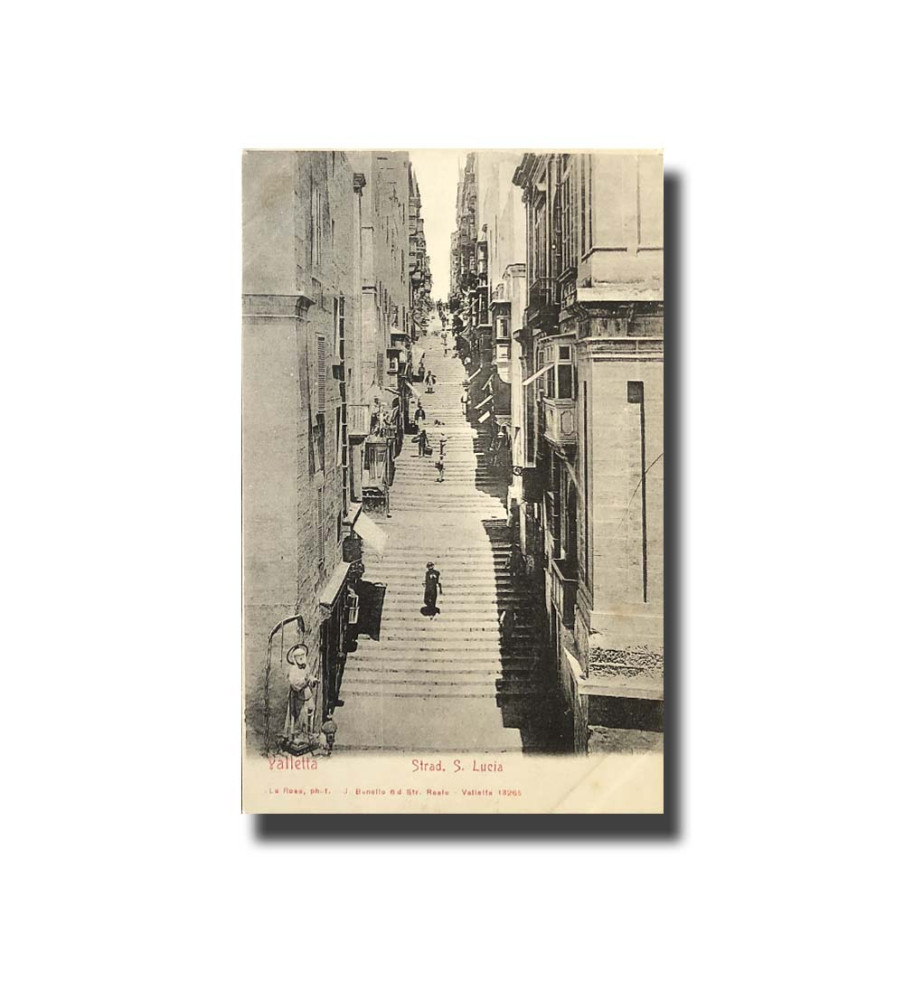 Malta Postcard G. Modiano Strada St. Lucia 13265 UPU Unused Undivided Back