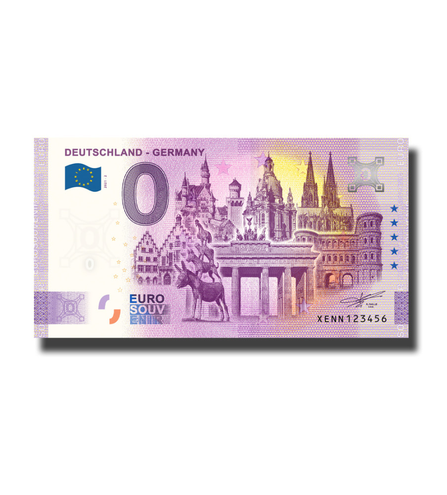 0 Euro Souvenir Banknote Deutschland Germany XENN 2021-1