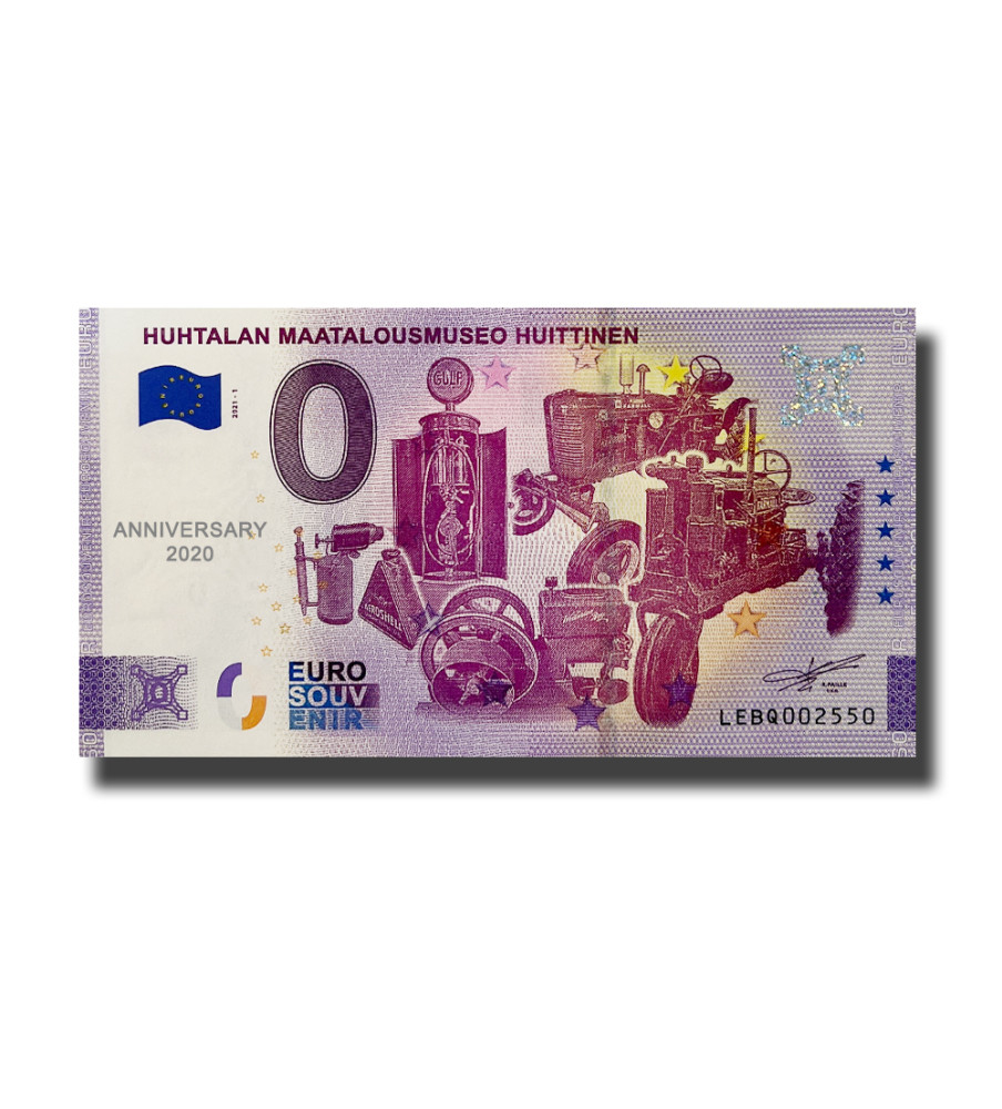 Anniversary 0 Euro Souvenir Banknote Huhtalan Maatakiusmuseo Huittinen Finland LEBQ 2021-1 Anniversary 0 Euro Souvenir Banknote Huhtalan Maatakiusmuseo Huittinen Finland LEBQ 2021-1