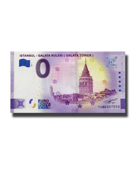 0 Euro Souvenir Banknote Istanbul Galata Kulesi Turkey TUBK 2021-1