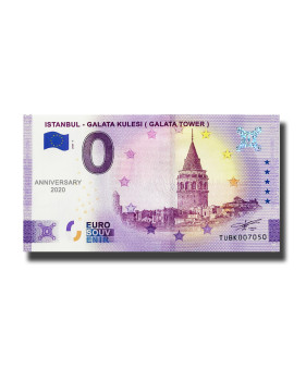Anniversary 0 Euro Souvenir Banknote Istanbul Galata Kulesi Turkey TUBK 2021-1