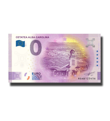 0 Euro Souvenir Banknote Cetatea Alba Carolina Romania ROAB 2021-1