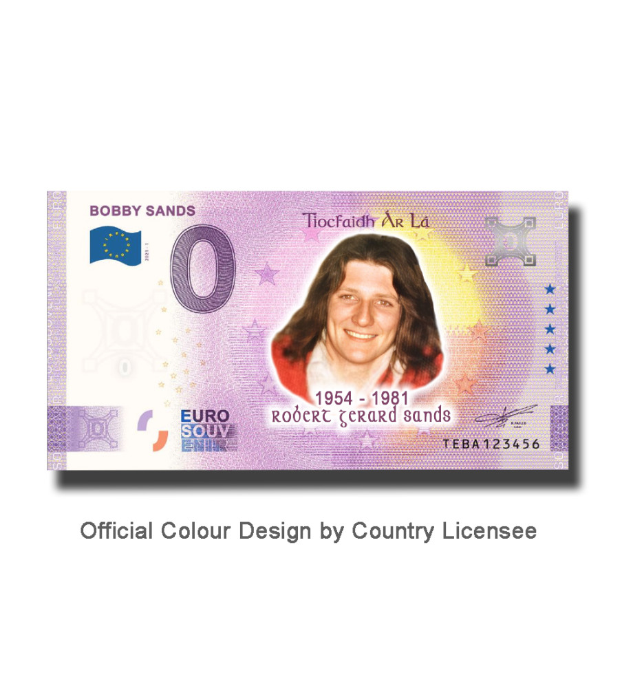 0 Euro Souvenir Banknote Bobby Sands Colour Ireland TEBA 2021-1 0 Euro Souvenir Banknote Bobby Sands Colour Ireland TEBA 2021-1
