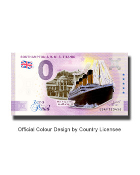 0 Pound Souvenir Banknote Southampton & RMS Titanic Colour United Kingdom GBAF 2021-1