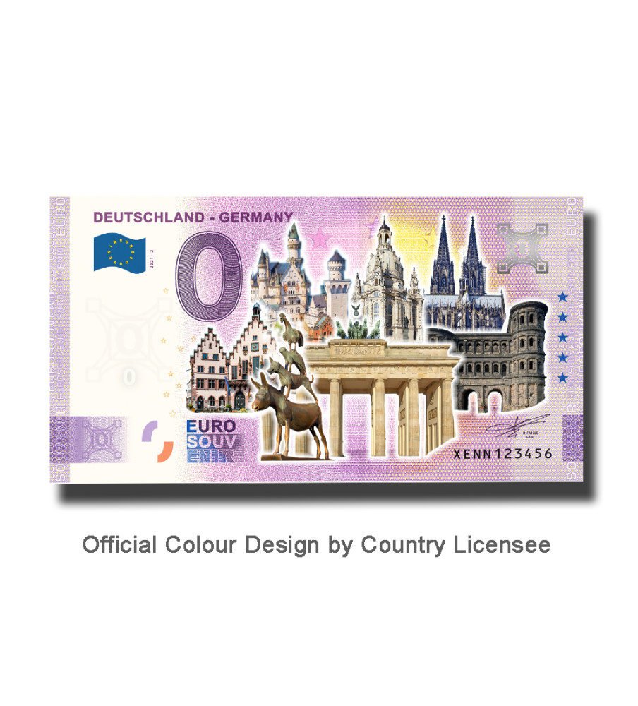 0 Euro Souvenir Banknote Deutschland Colour Germany XENN 2021-2