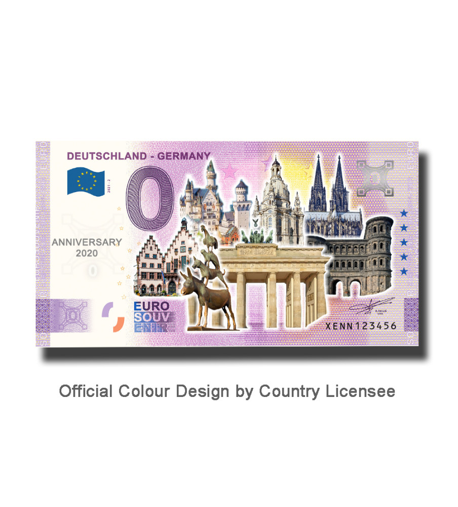 Anniversary 0 Euro Souvenir Banknote Deutschland Colour Germany XENN 2021-2