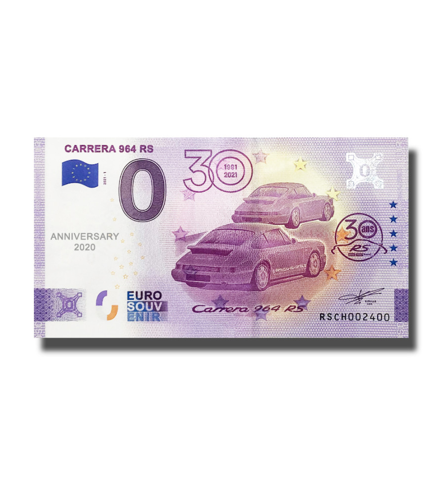 Anniversary 0 Euro Souvenir Banknote Carrera 964 RS Switzerland RSCH 2021-1