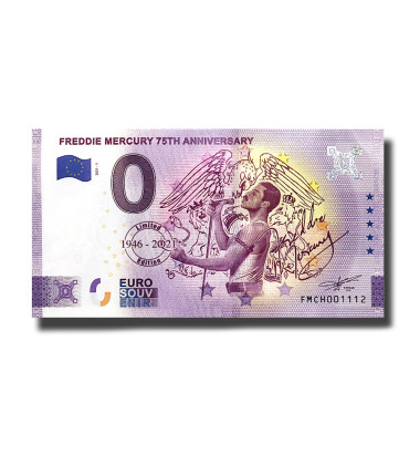 0 Euro Souvenir Banknote Freddie Mercury 75th Anniversary Switzerland FMCH 2021-1