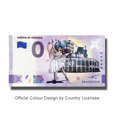 0 Euro Souvenir Banknote Arena Di Verona Colour Italy SEDU 2021-1