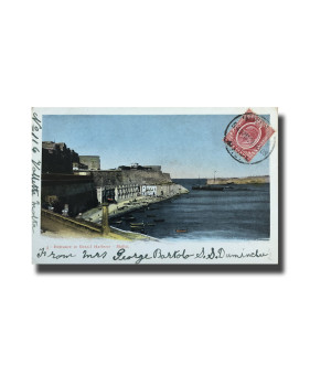 Malta Postcard Vincenzo Galea Entrance To Grand Harbour Used With Stamp Undivided Back