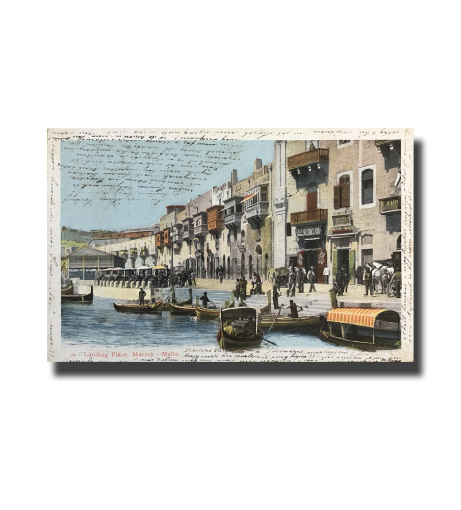 Malta Postcard Vincenzo Galea Landing Place Marina Used With Stamp Undivided Back