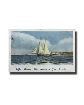 Malta Postcard Vincenzo Galea Gozo Boat Used With Stamp Undivided Back