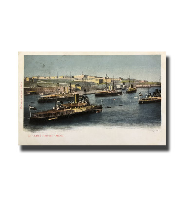 Malta Postcard Vincenzo Galea Grand Harbour Used With Stamp Undivided Back