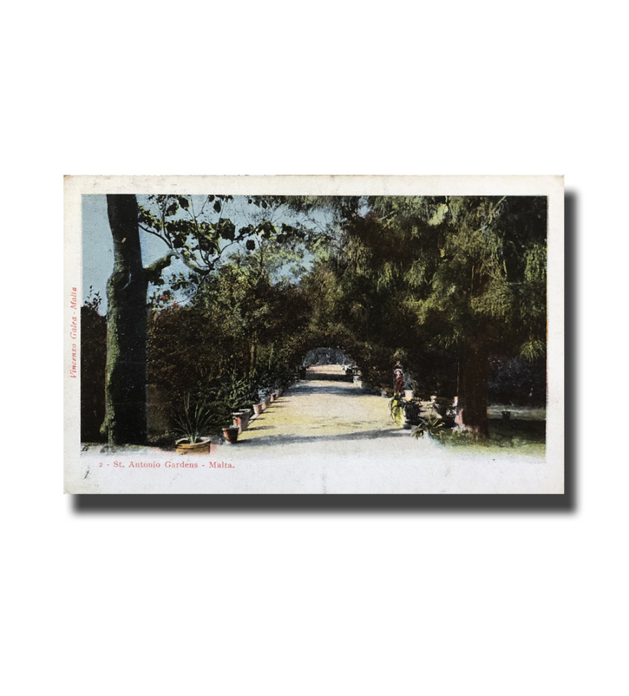 Malta Postcard Vincenzo Galea St Antonio Gardens Used With Stamp Undivided Back