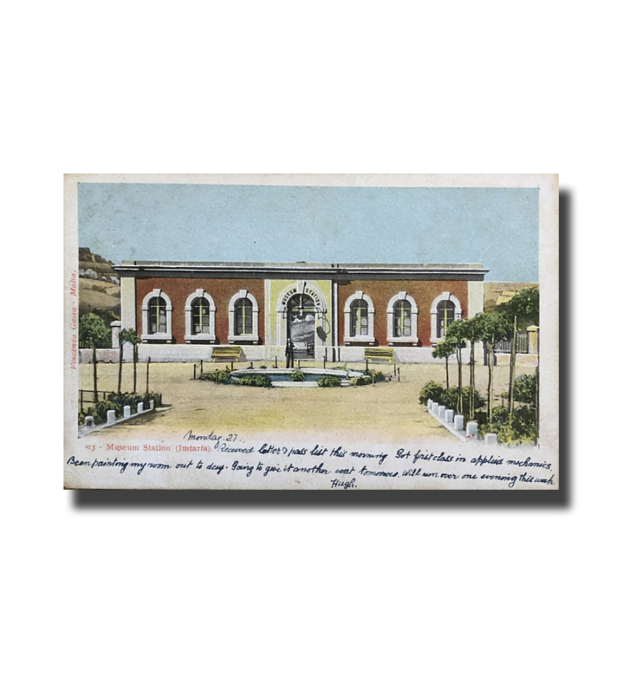 Malta Postcard Vincenzo Galea Museum Station Imtarfa Used With Stamp Undivided Back