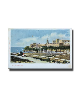 Malta Postcard Vincenzo Galea St Julian's Bay Unused Undivided Back Signed