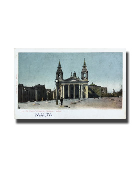 Malta Postcard Vincenzo Galea St Publio Church Unused Undivided Back Signed