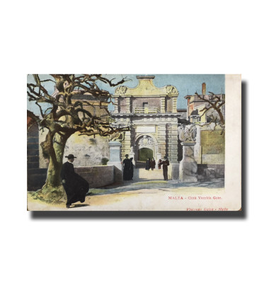 Malta Postcard Vincenzo Galea Citta Vecchia Gate Unused Undivided Back Signed