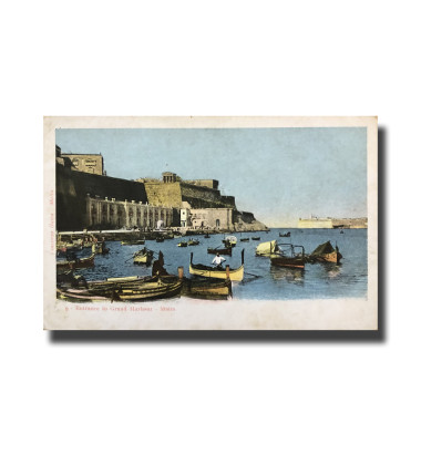 Malta Postcard Vincenzo Galea Grand Harbour Unused Undivided Back Signed