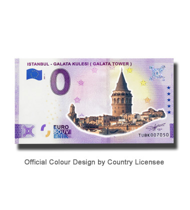0 Euro Souvenir Banknote Istanbul Galata Kulesi Colour Turkey TUBK 2021-1