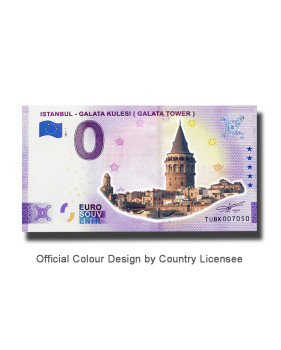 0 Euro Souvenir Banknote Istanbul Galata Kulesi Colour Turkey TUBK 2021-1