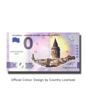 Anniversary 0 Euro Souvenir Banknote Istanbul Galata Kulesi Colour Turkey TUBK 2021-1